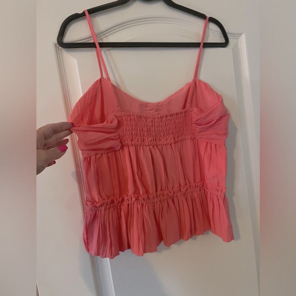 New! Steve Madden Solange Ruched Peplum Camisole Peach Romance True to Size - Picture 6 of 15
